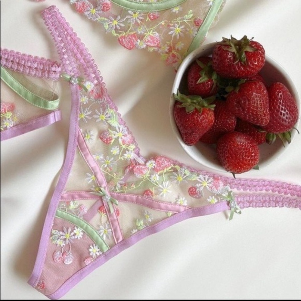 For Love And Lemons Tutti Frutti Shimmer Thong Panty
X-Large NEW